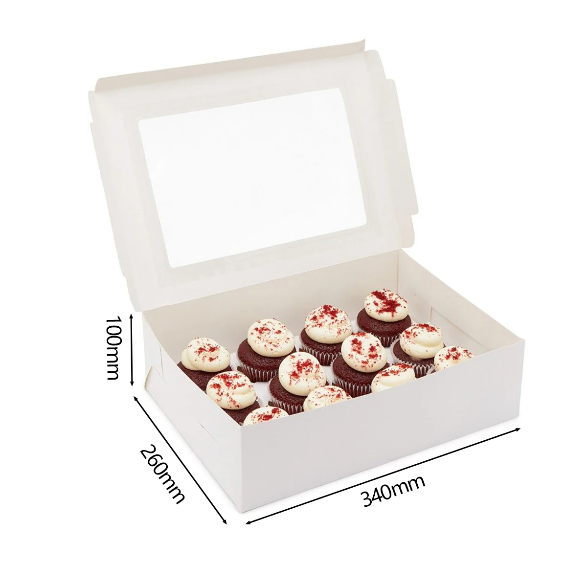Customized White Kraft Cardboard Cupcake Box with UV Advantage 12-Hole Design and Window for Food Packaging and Foil Printing