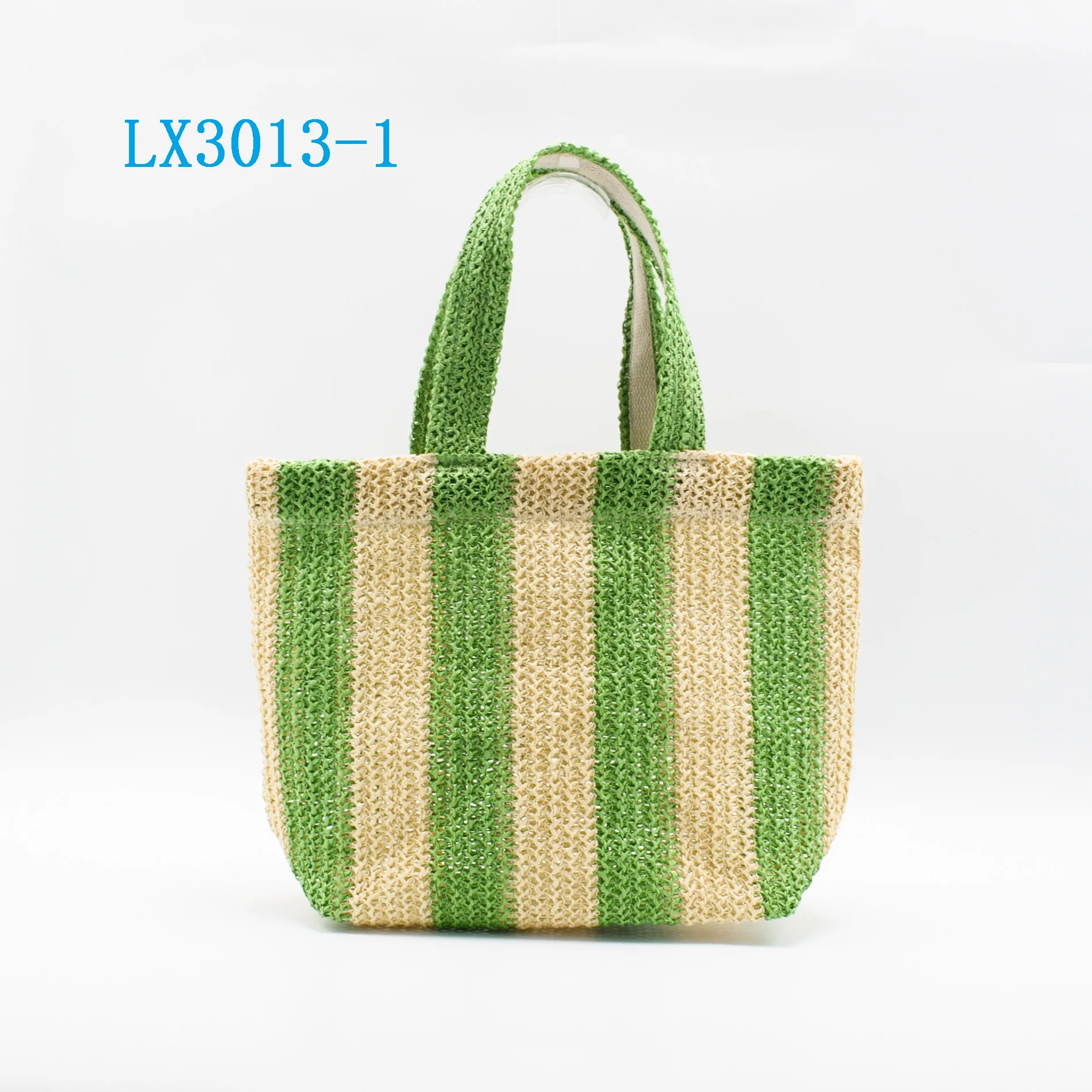 Factory vertical stripe crochet bag tote bag support color customization