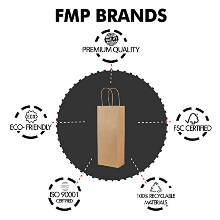 Высококачественные, модные, под заказ, с принтом логотипа, коричневое вино, крафт-бумага, Подарочные бутылки, упаковка, сумки для покупок