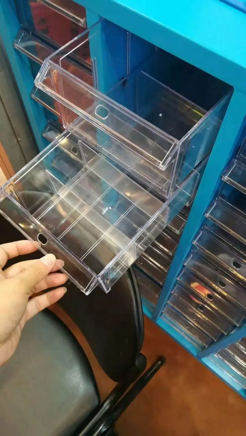 Parts Spare Small Tool 40 Drawers Storage Cabinet Industrial Furniture Blue Metal Directory Wooden Frame Silver Tool Chest 5pcs