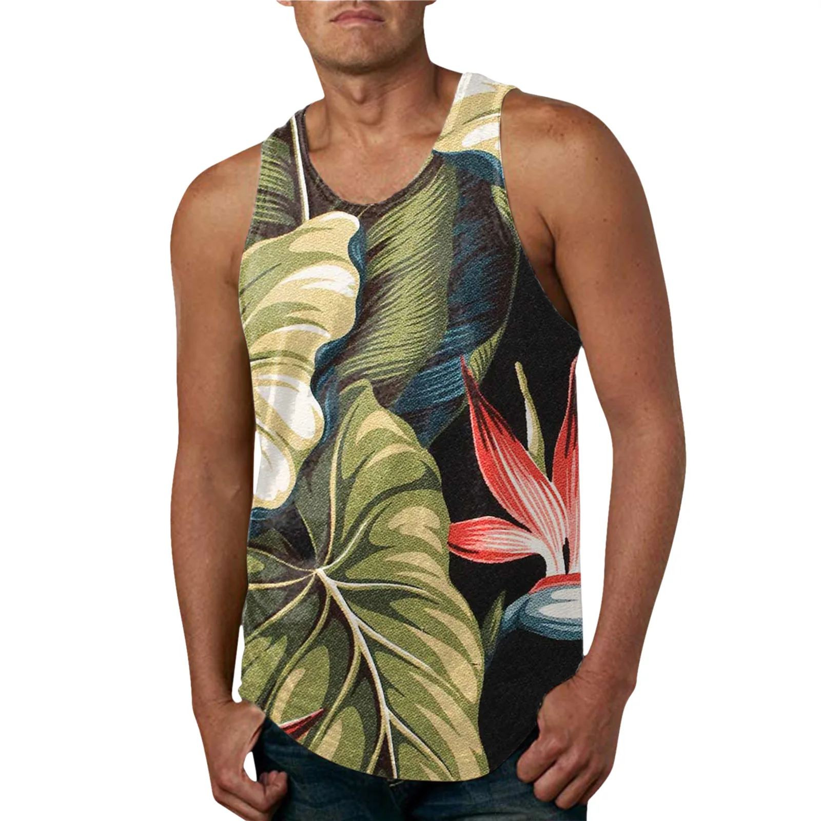 Wholesale Sleeveless Sportswear Muscle Singlet Stringer Custom Logo Landscape Sports Vest Workout Fitness Gym Tank Top Men