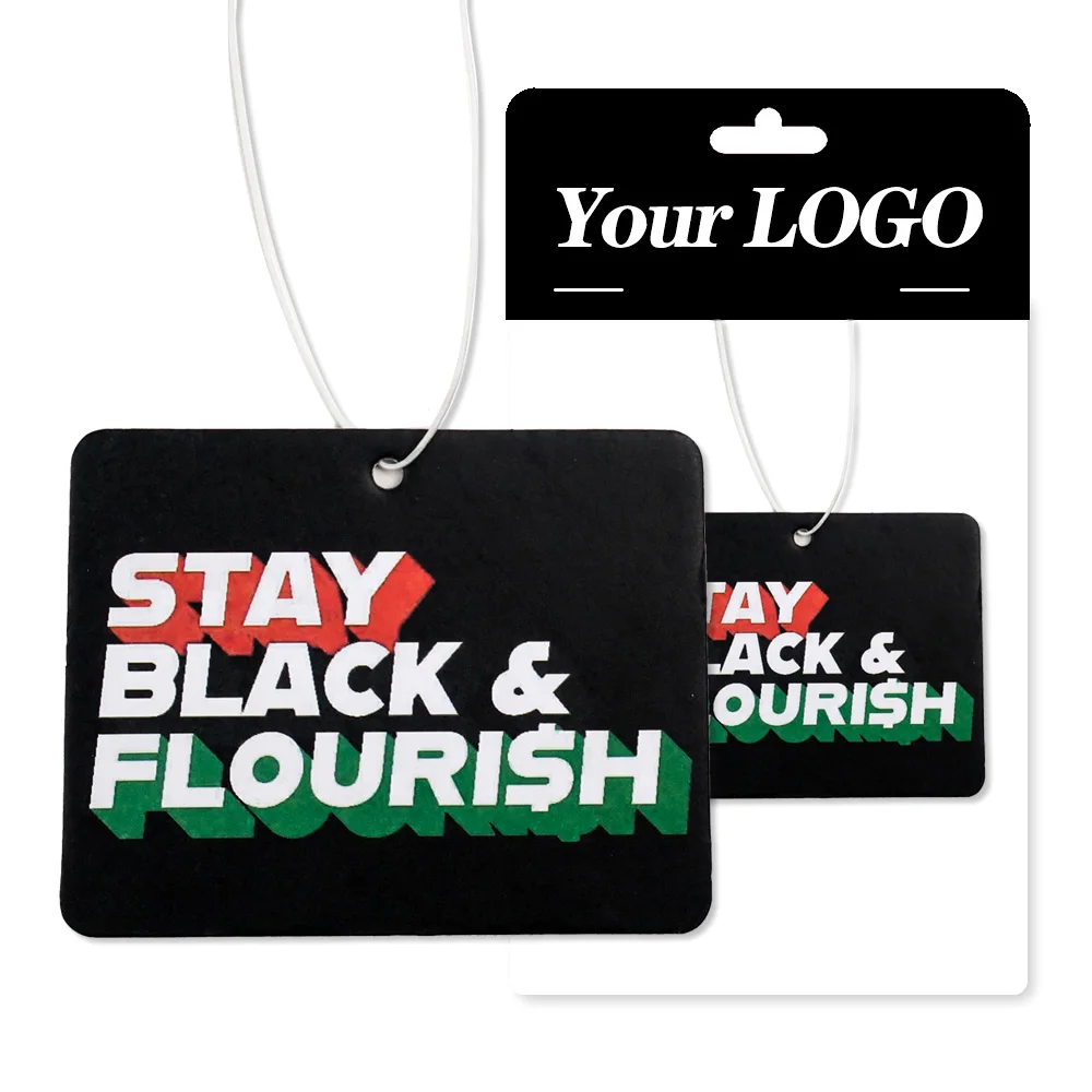 Long lasting smell custom different scent hanging paper car fragrance custom paper top luxury car air freshener wholesale