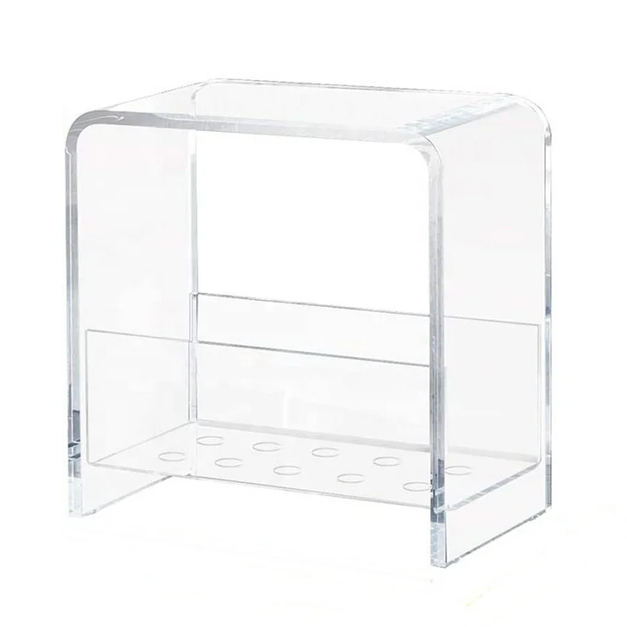 Акриловый стул для душа Lucite с полкой ванной