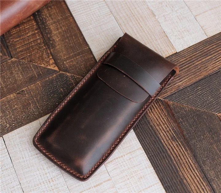 Custom Design Genuine Leather watch case, custom leather watch box, suede watch pouch