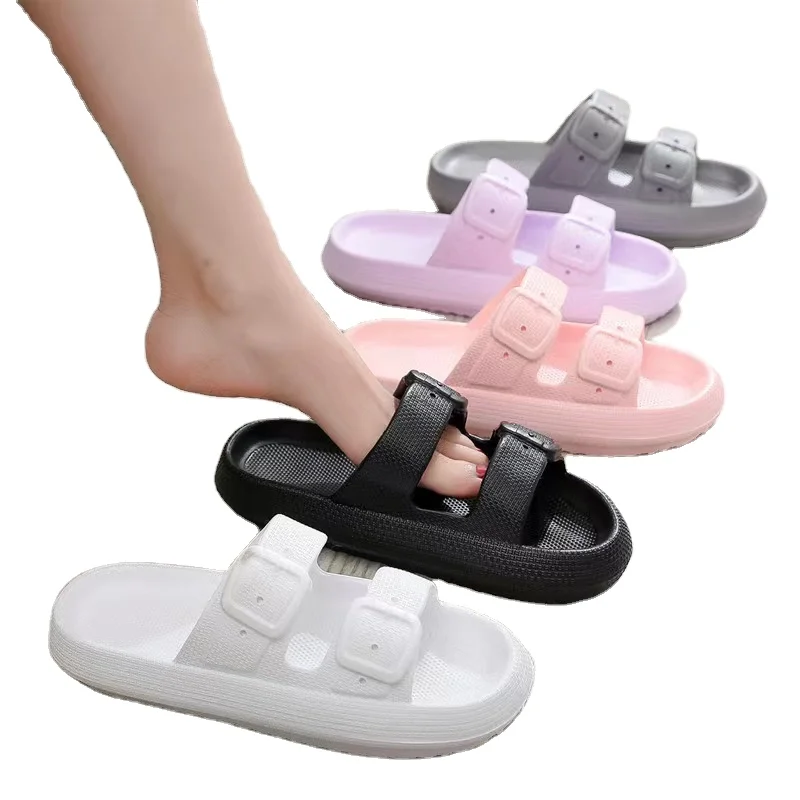 Wholesale New EVA Summer Slippers for Woman Pure Color Platform Shoes Causal Beach Roman Cloud Custom Sandals
