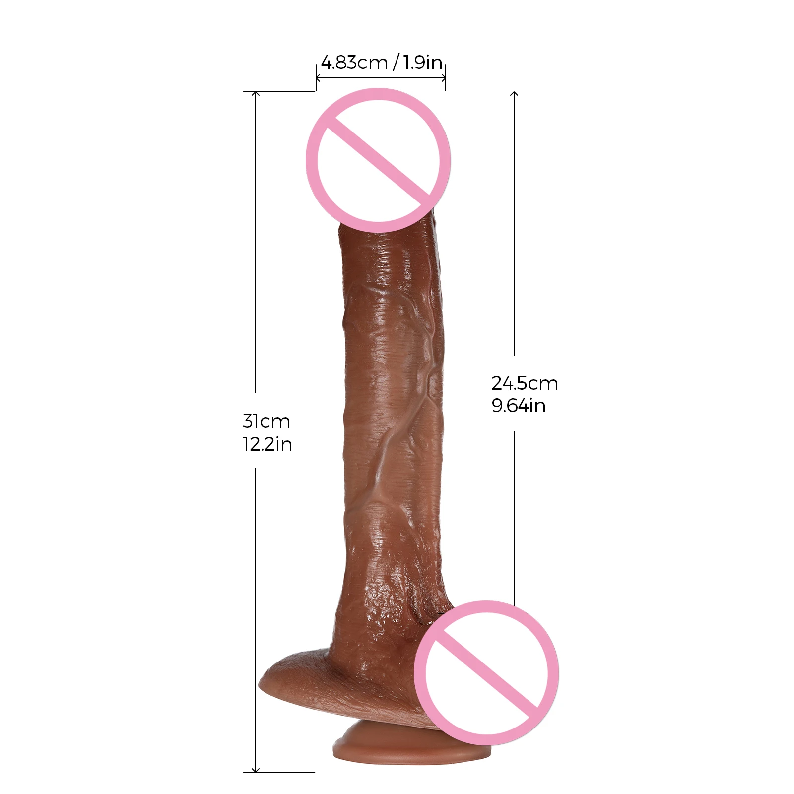 12 Inches Flesh Silicone Adult Toys Huge Realistic Lifelike Dildo for Men Women Couples with Powerful Suction Cup
