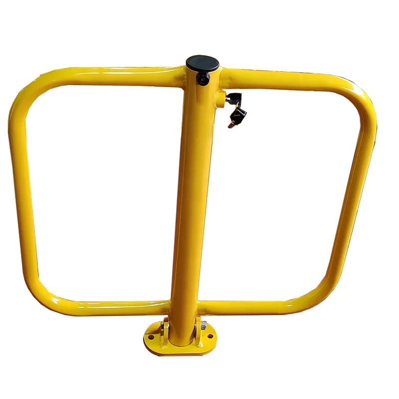Car parking barrier post yellow types of fold down removable security bollard