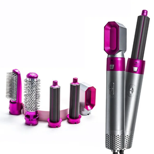 5 in 1 automatic curling stick curler straighten comb brush hair dryer