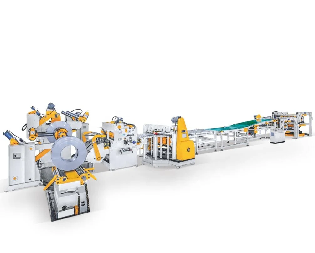 Dongguan HAIWEI CTL-1300 model swing shear cut to length line Trapezoidal blanks cut to length line