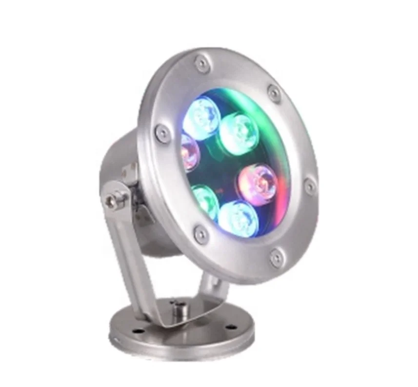 
304 stainless steel 6w swimming pool lighting IP68 24v led underwater light RGB 