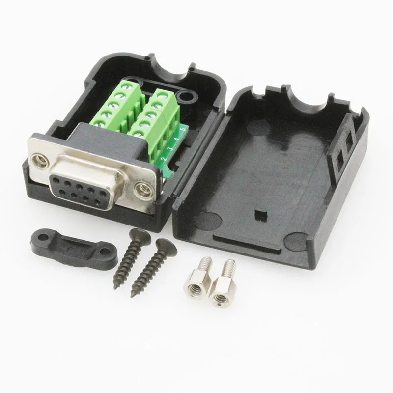 Serial port DB9 Solderless connectors RS232 RS485 9 Pin conversion terminal DB9 solderless male female terminal connectors