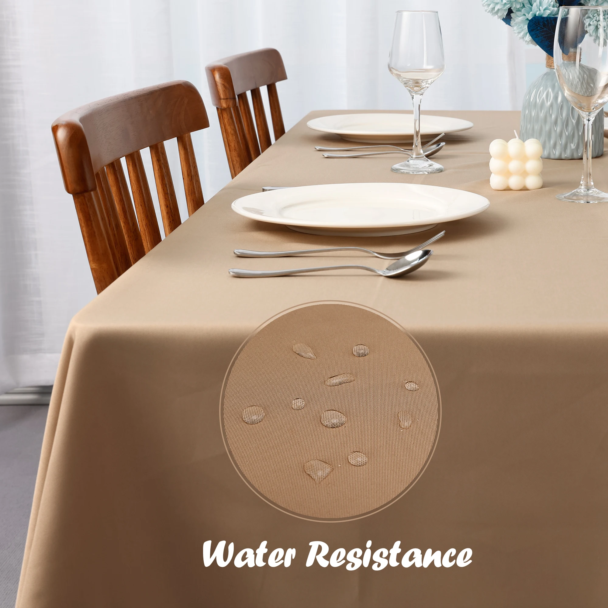 Прямоугольная скатерть, устойчивая к пятнам и морщинам моющаяся скатерть из полиэстера, декоративная тканевая скатерть