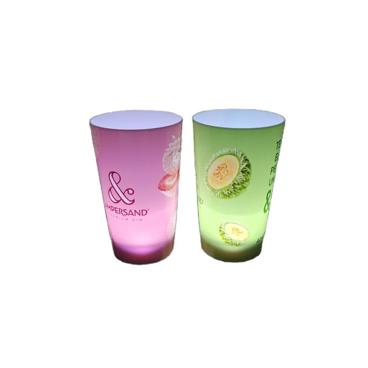 3 световых функции светодиодные чашки 12oz/14oz/16oz пластиковые Пользовательские светящиеся для