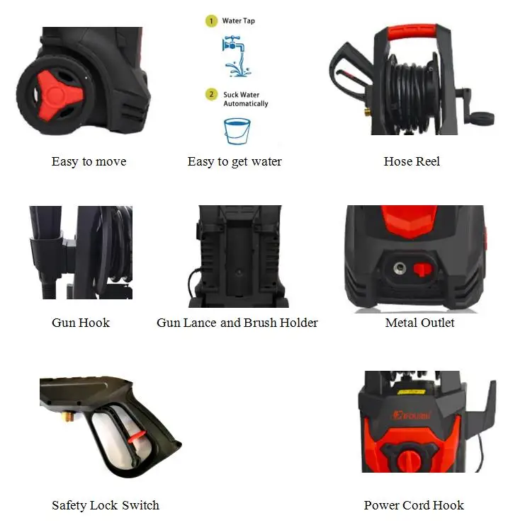 Car Cleaner 150bar Cordless Power Pressure Washer Handheld High-Pressure Washer for Car Home/Floor Cleaning Pressure washer