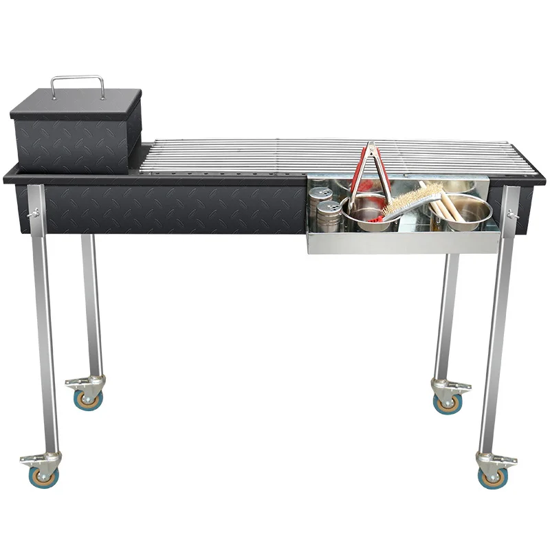 Modern Commercial Durable Bbq Grill Wood Carbon Charcoal Pattern Steel BBQ Barbecue Grills With Stainless Steel Net For Outdoor