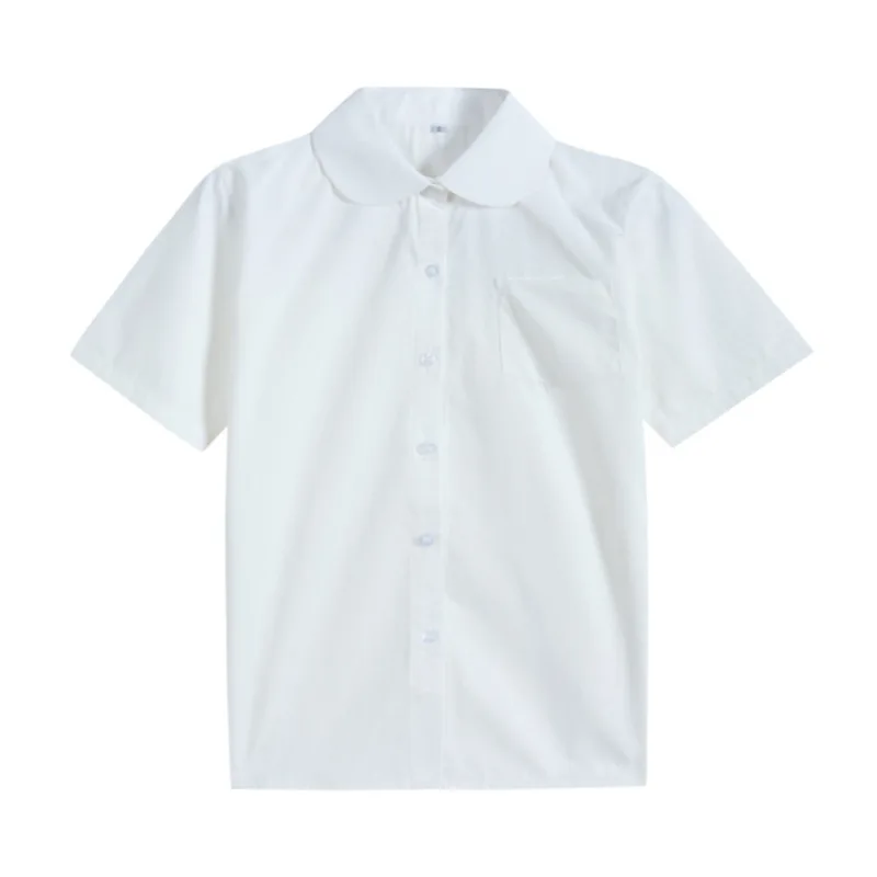 
Design bulk Embroidery Logo 100 Cotton White shirt School Uniform For school kid Children 