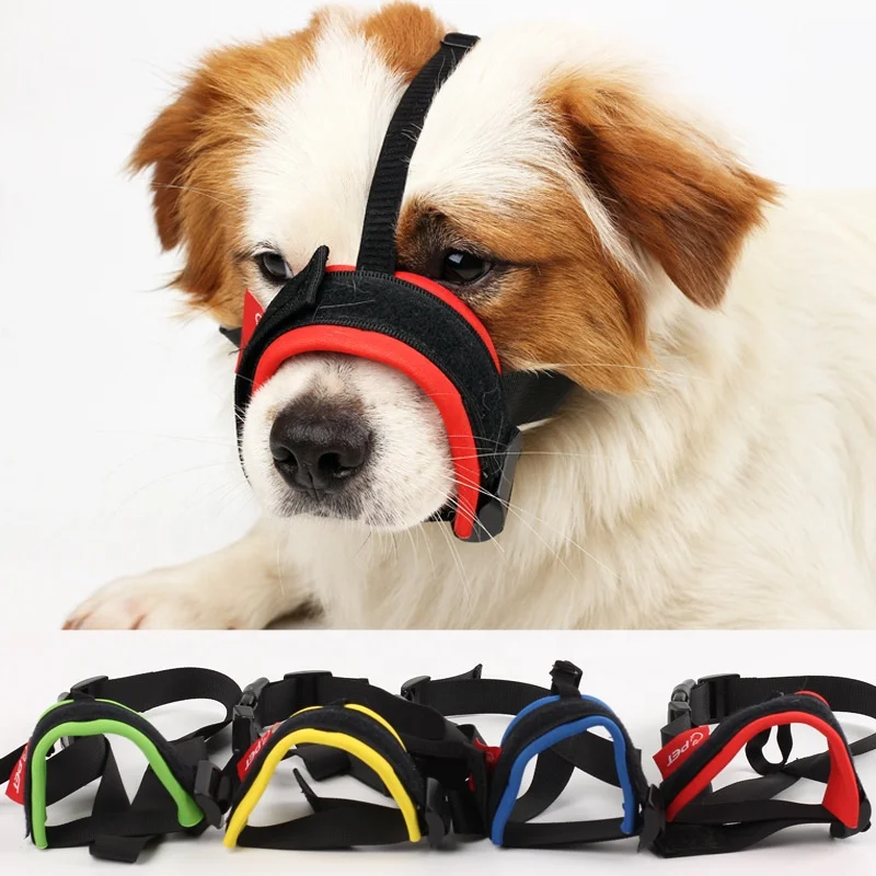 High quality customizable logo adjustable size anti bite random eating barking device large medium small dog masks