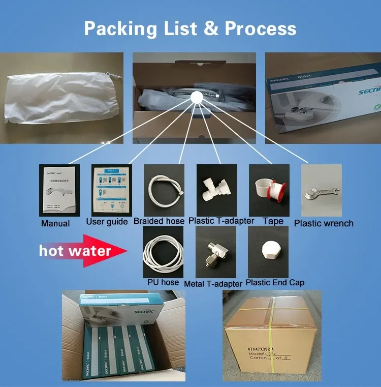 Non-Electric Mechanical Bidet Toilet Attachment Thin and Slim Fresh Water