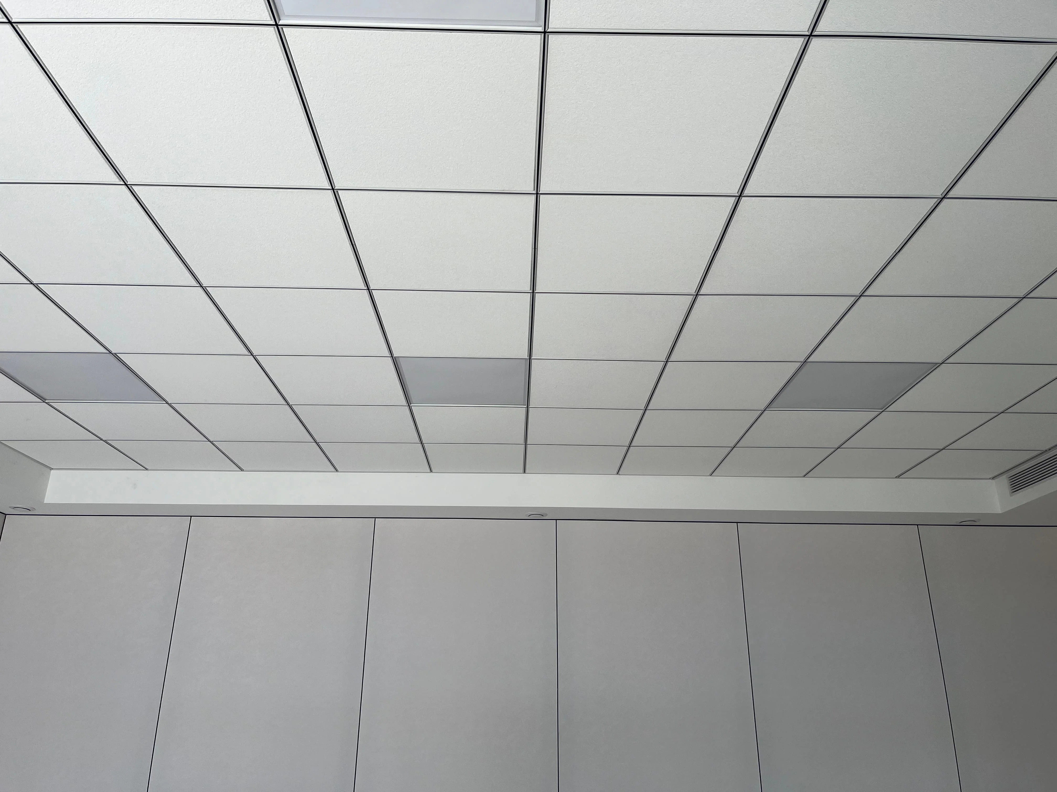 pvc laminated gypsum ceiling tile  acoustic drop ceiling tile and panels grid installation  mineral fiber board gypsum board