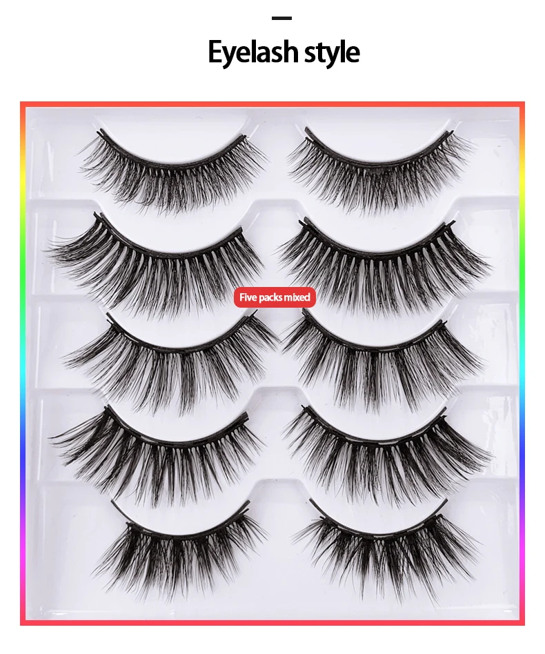 
Wholesale private label vendor 100% 3d magnetic glueless magnatic 10mm 5 pairs fluffy faux mink eyelashes with 2 eyeliner 