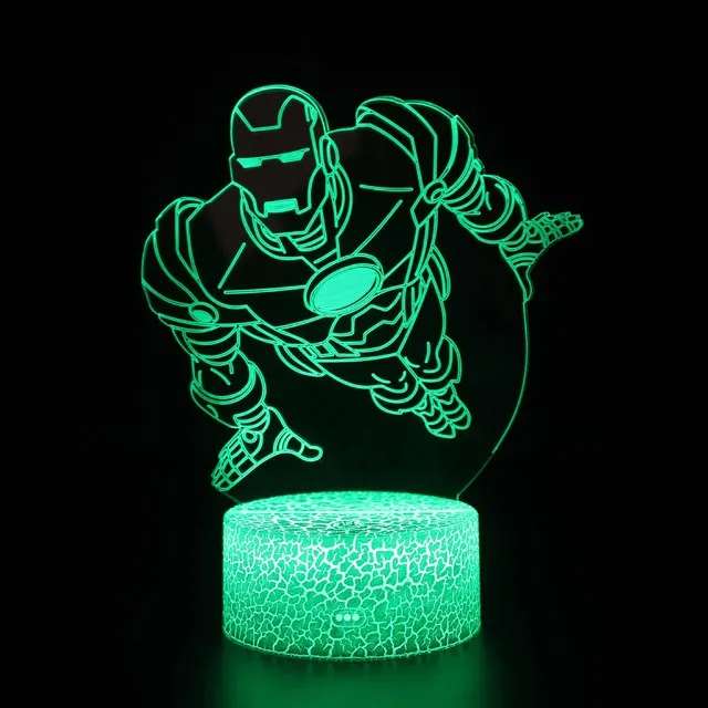 Novelty Acrylic 3D illusion Night Light Anime Character 16 Color Led Night Light Bedside Lamp for Child Bedroom Decoration Gifts