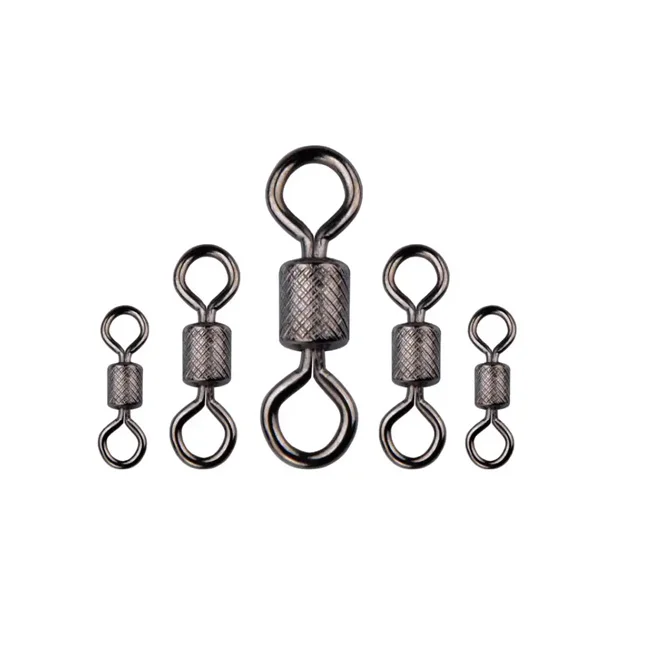 Fishing Swivels Ball Bearing Swivel with Safety Snap Solid Rings Rolling Swivel for fishing