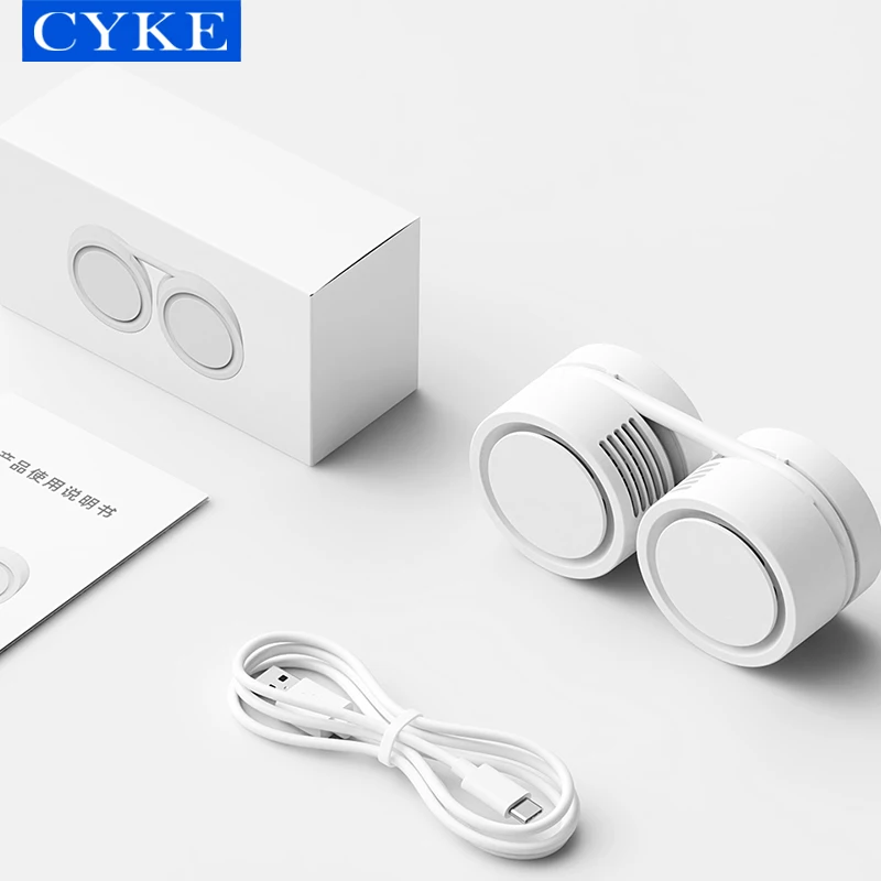 CYKE Mini Lazy Hanging Neck Fan Rechargeable Portable Folding Storage Aromatherapy Hand Free Bladeless Fan DQ209