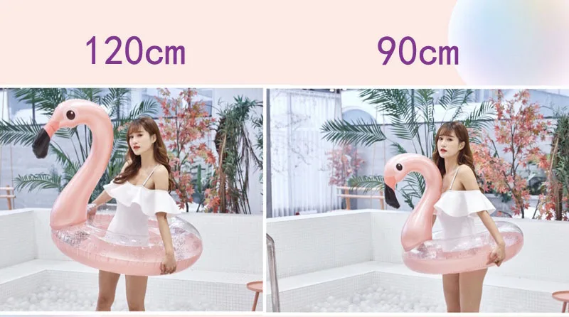 Inflate Outdoor Garden Indoor Adult Kids Plastic PVC Big Flamingo Swim Ring for Swimming