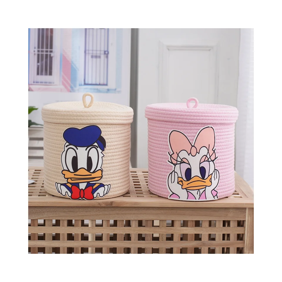 Gift Basket Baby Donald Duck Pink White Empty Storage Basket Kids Toy Candy Sundries Christmas Box Birthday Gift Hamper Basket