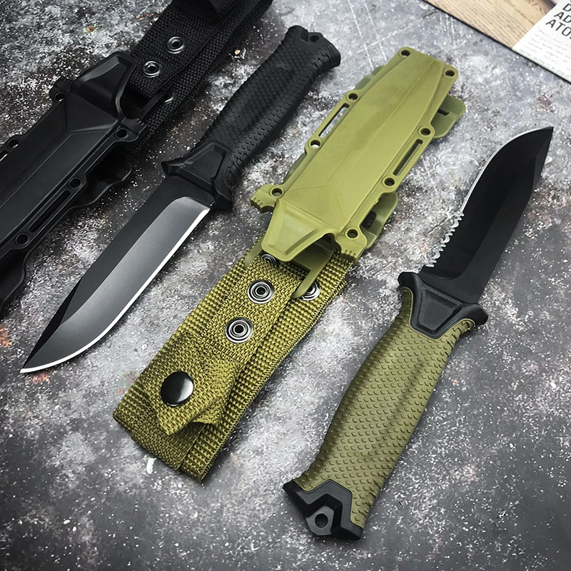GB 1500 Outdoor Fixed Knife 12C27 Blade FRN Fiberglass Cover Handle Hunting Survival Knives Tactical Tools EDC