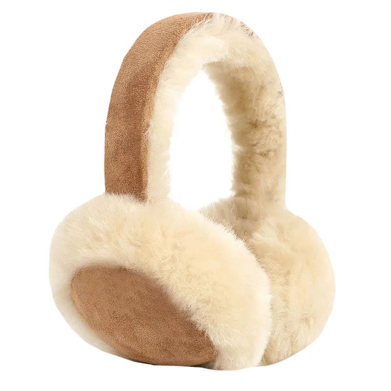 Winter Unisex Natural Wool Ear Cover Soft Genuine Sheepskin Fur Ear Muffs Real Sheep Fur Ear protection