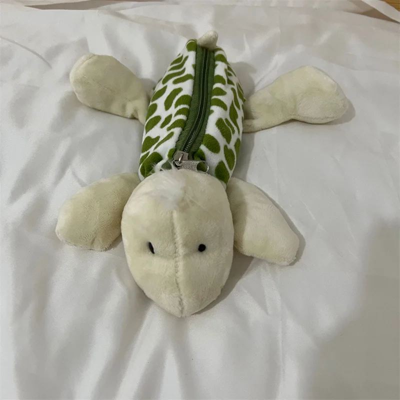 Creative little alligator plush pen bag Cartoon animal pattern funny little frog stationery bag