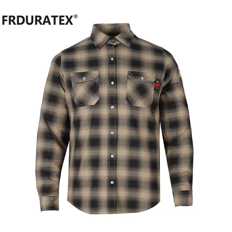 FRNATURTEX Wholesale Safety Work Wear Clothing Fire Resistant FR Cotton Work Plaid Shirt