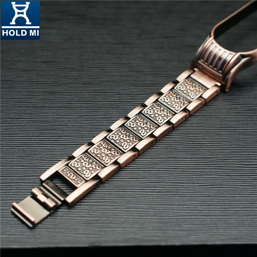 HOLDMI new 43048 avengers series antique copper color stainless steel watch band for mi band4