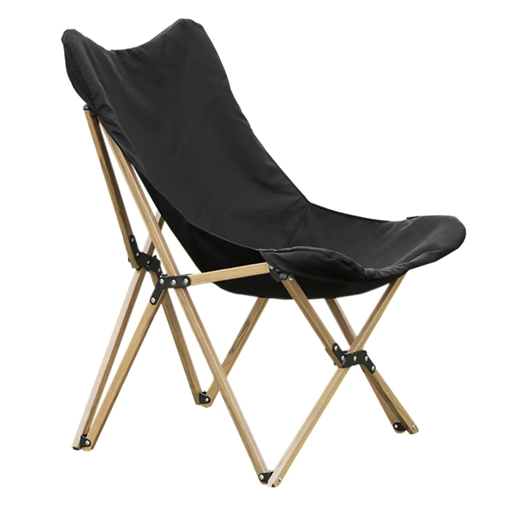 
 Lightweight Aluminum Wooden Camping Chair Foldable Beach Chair Deck Chair Beach Folding Wooden Beachchair Canvas  