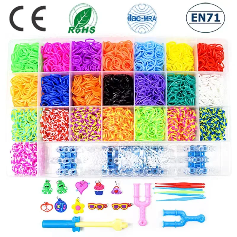 4400+Rubber Band Bracelet Kit with a Metal Crochet Hook,Loom Bands Kit with Accessories for Girls & Boys