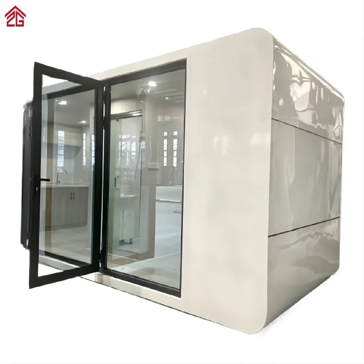 Luxury small smart one room tiny glass houses villa modular customized prefabricated prefab apple cabin container house