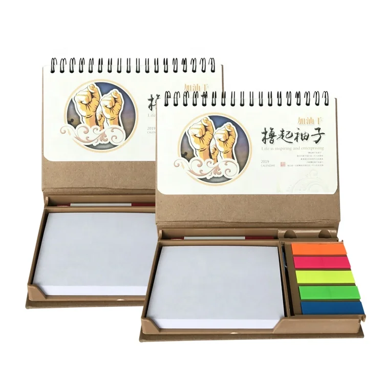 Promotion New Design 2021 Desk Calendar With Colorful Post Sticker Notes