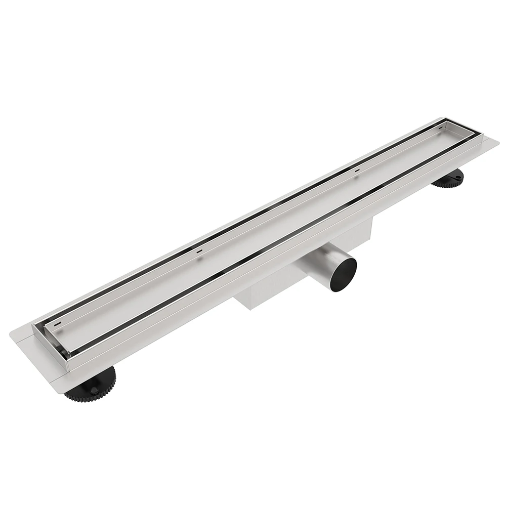 Mondeway 304 Stainless Steel Horizontal DN50 Shower Drain with Hair Filter Linear Floor Drain for Bathroom Tile Insert