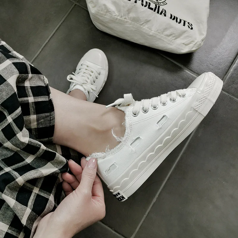 New Arrival Avocado Green Canvas Women Low-top Vulcanized Flat Student Shoes