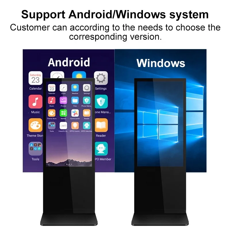 Double Side Interactive Lcd Digital Signage and Displays Totem Kiosk Display Monitor Advertising Player Double Screen