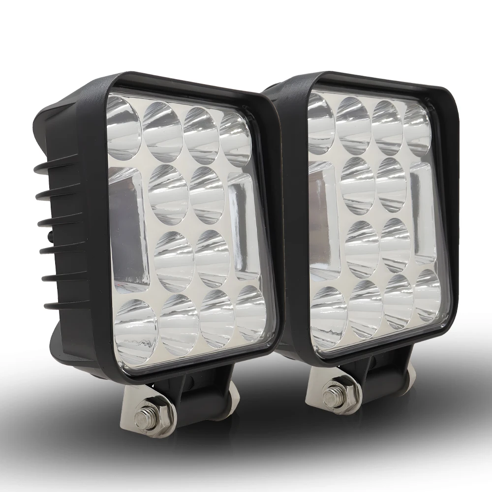 JHS Wholesale price led work light 4x4 dual color 4inch Led work light red+blue with strobe 78w work light 4x4 off road for cars