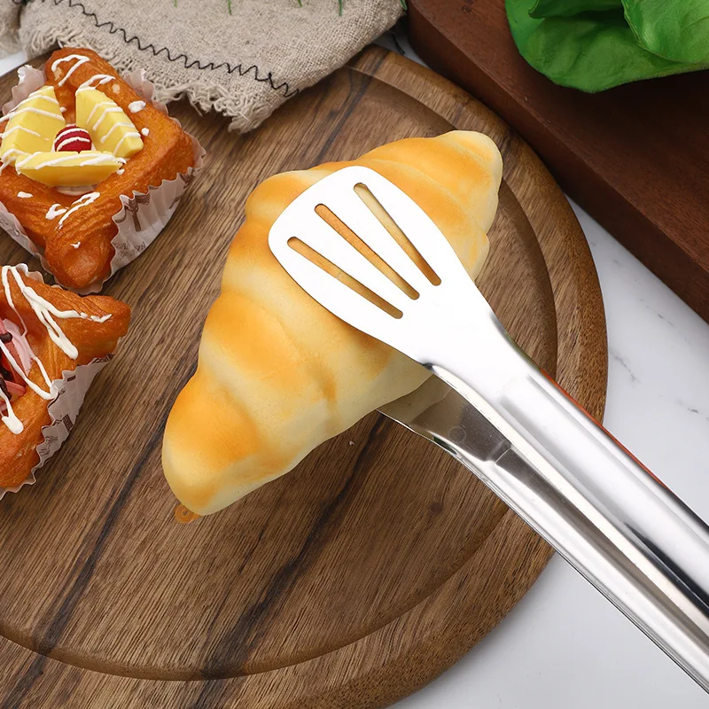 Kitchen Tools Three Line Hollow Food Clip Catering Steak Serving Utensils Metal Stainless Steel Buffet Tongs