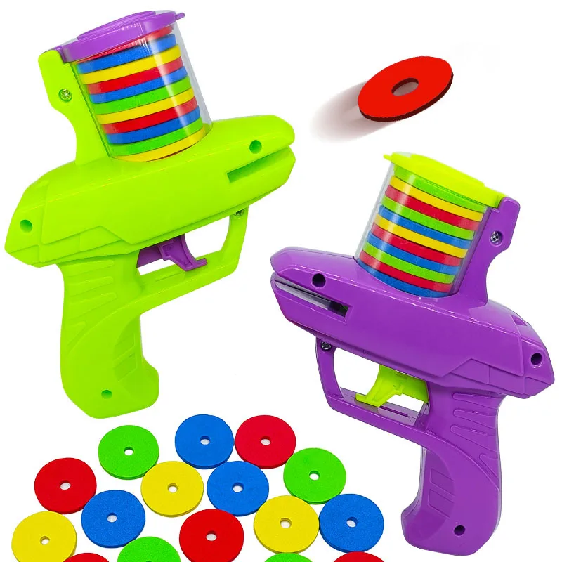 Hot Sale Unisex Plastic Flying Disc Shooter Gun Toy Outdoor Game Toy for Kids