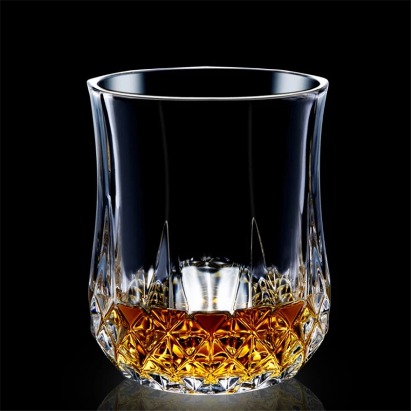 Crystal Lead Free Whiskey Cup Set Drink for Gift Bar Party Bourbon  Vodka 11 OZ Capacity