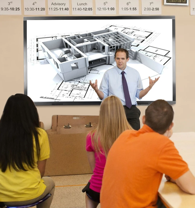 High Quality 100 Inch 4K Android windows OPS Smart Electronic Board Touch Screen Interactive Whiteboard