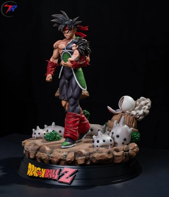 Fine workmanship Anime Dragon Ball Super Saiya Goku Vegeta and son with lamp resin statue art resin crafts