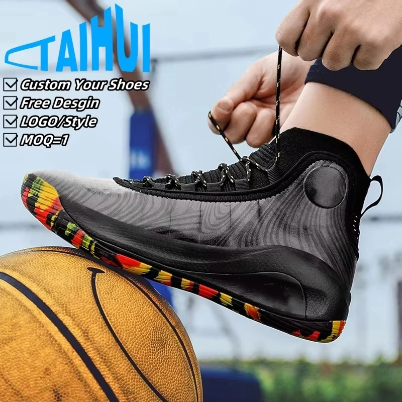 Design Shoes Custom Sneakers Factory Outdoor OEM ODM Top Grade Casual High Top Basketball Shoes Rubber Outsole Basketball Shoes