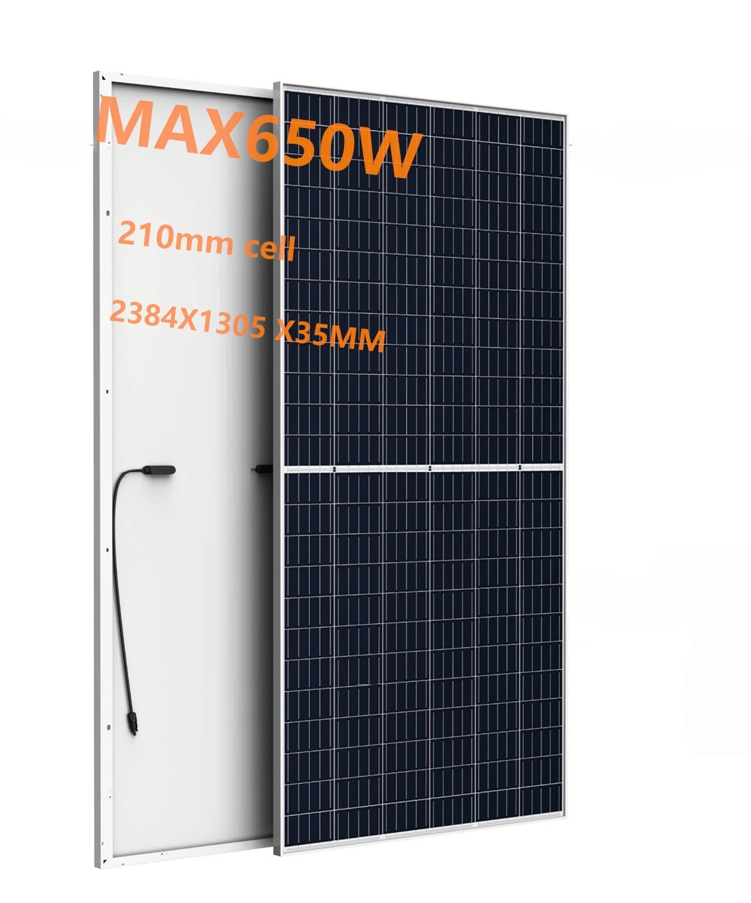 high efficiency 210mm 144 cells solar module 650W paneles solares industrial  with 4G and control by bluetooth