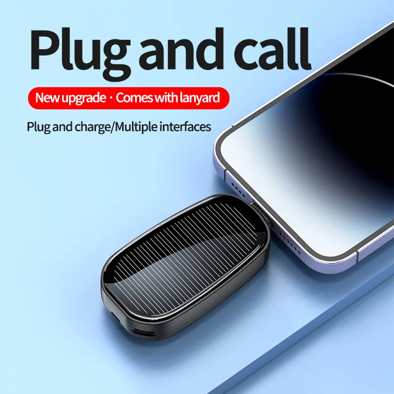 2025 Promotional Gift Small Mini Pocket Emergency Keychain Solar Power Bank Type-C Phone Charger Portable External Battery